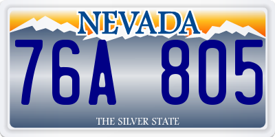 NV license plate 76A805