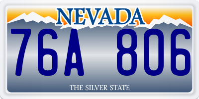 NV license plate 76A806