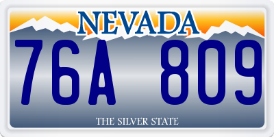 NV license plate 76A809