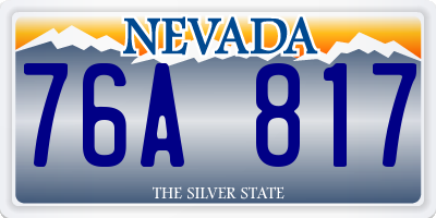NV license plate 76A817