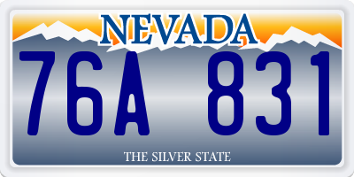 NV license plate 76A831