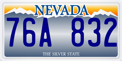 NV license plate 76A832