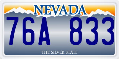 NV license plate 76A833