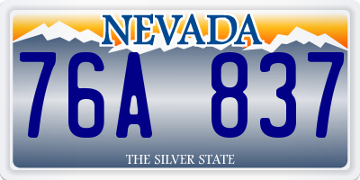 NV license plate 76A837