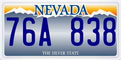 NV license plate 76A838
