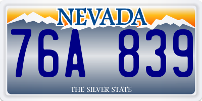 NV license plate 76A839