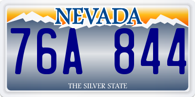 NV license plate 76A844