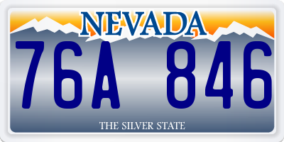 NV license plate 76A846