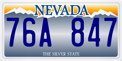 NV license plate 76A847