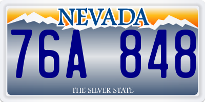 NV license plate 76A848