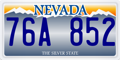 NV license plate 76A852