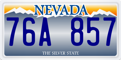 NV license plate 76A857