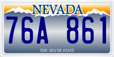 NV license plate 76A861