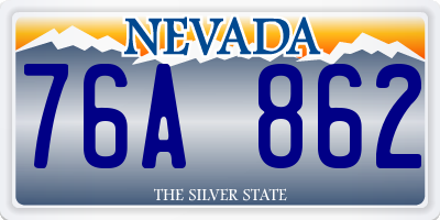 NV license plate 76A862