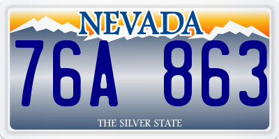 NV license plate 76A863