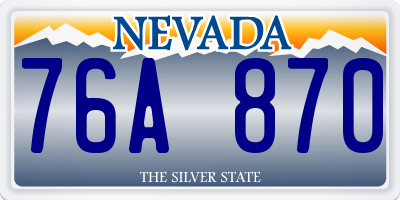 NV license plate 76A870