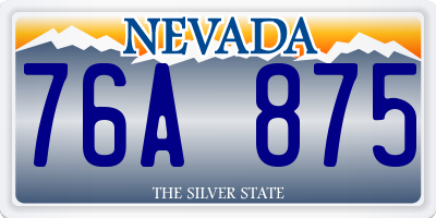 NV license plate 76A875