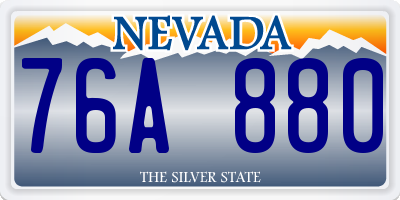 NV license plate 76A880