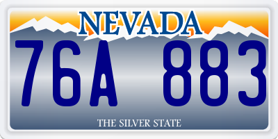 NV license plate 76A883