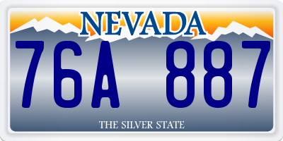 NV license plate 76A887