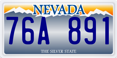 NV license plate 76A891
