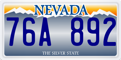NV license plate 76A892