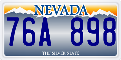 NV license plate 76A898