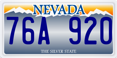 NV license plate 76A920