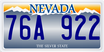 NV license plate 76A922