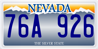 NV license plate 76A926