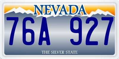 NV license plate 76A927