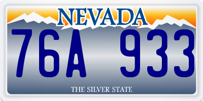 NV license plate 76A933