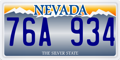 NV license plate 76A934