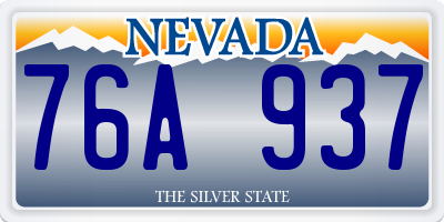 NV license plate 76A937