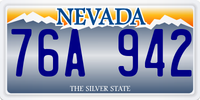 NV license plate 76A942