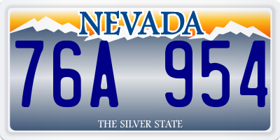 NV license plate 76A954