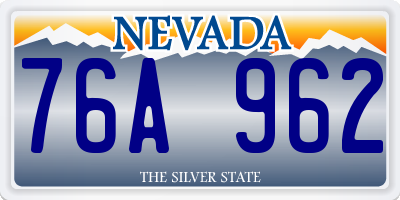 NV license plate 76A962