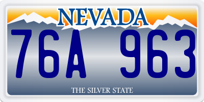 NV license plate 76A963