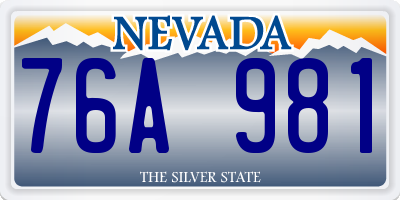 NV license plate 76A981