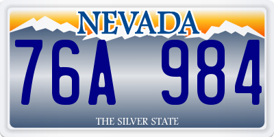 NV license plate 76A984