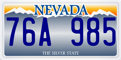NV license plate 76A985
