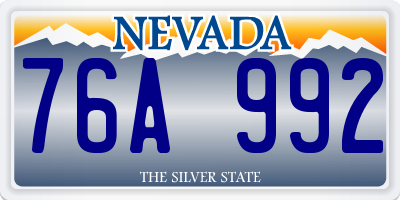 NV license plate 76A992