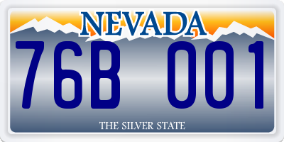 NV license plate 76B001