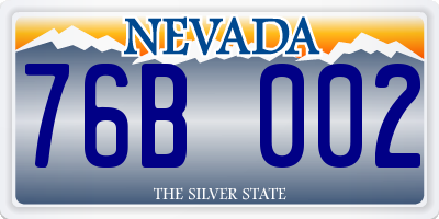 NV license plate 76B002