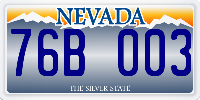 NV license plate 76B003