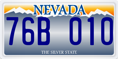 NV license plate 76B010