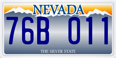 NV license plate 76B011