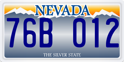 NV license plate 76B012