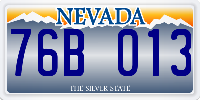 NV license plate 76B013