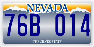 NV license plate 76B014